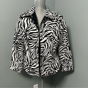 BIANCA NYGARD fitted black and white blazer jacket women’s size 12 office wear